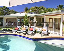 Pool area to House