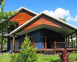 Relax on the spacious patio of this holiday home.